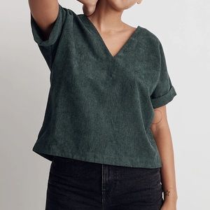 MADEWELL CORDUROY BACK BUTTON TOP